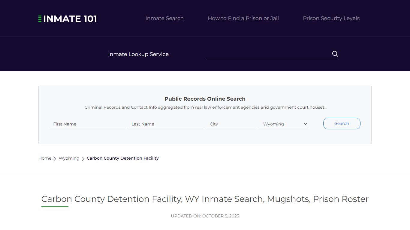 Carbon County Detention Facility, WY Inmate Search, Mugshots, Prison ...